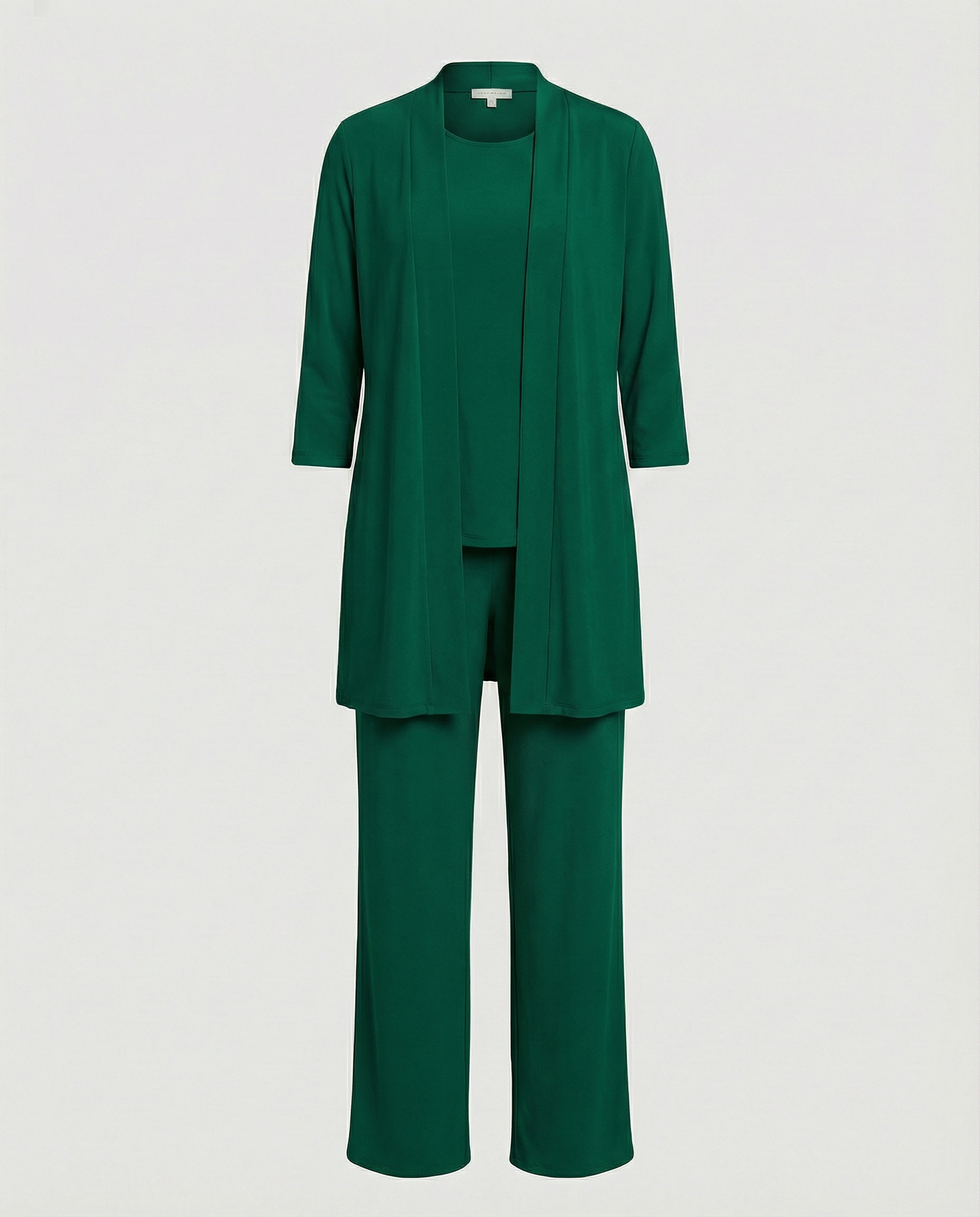 The Liora Set — Slate Open-Front Cardigan & Wide-Leg Pants