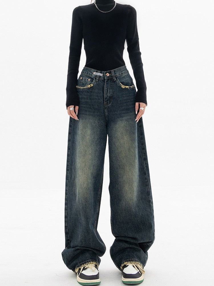 The Liora — Blue-Gray Wide-Leg Denim