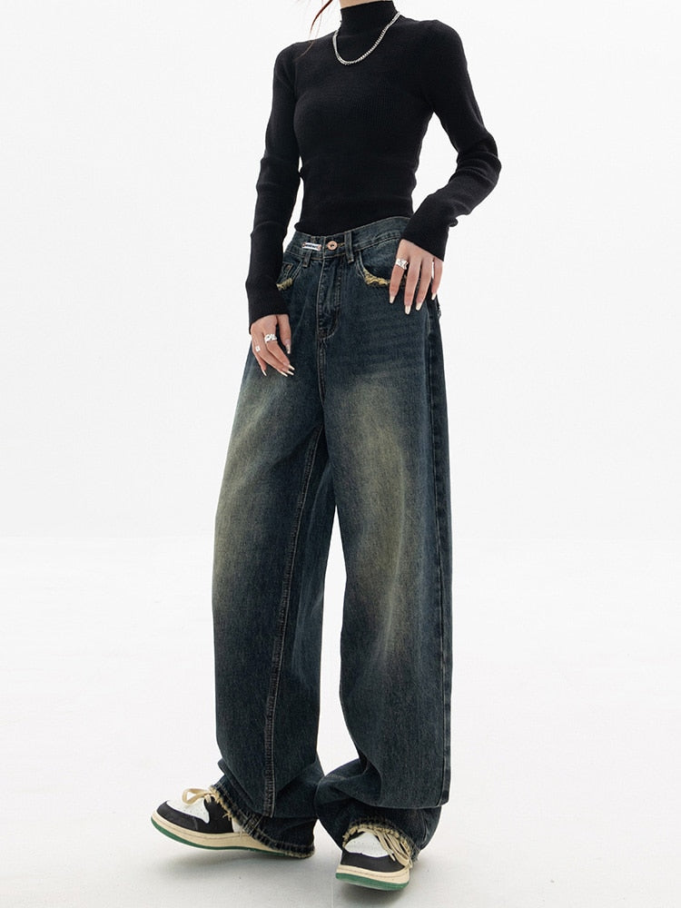 The Liora — Blue-Gray Wide-Leg Denim