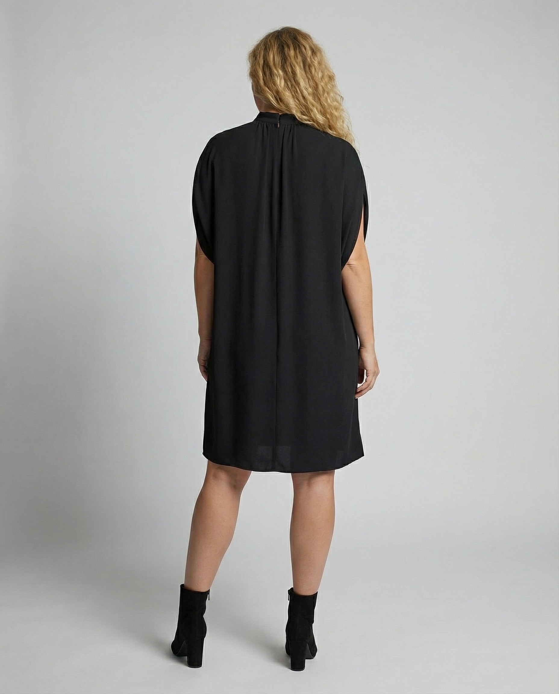 The Liora Mini — Noir Batwing Dress