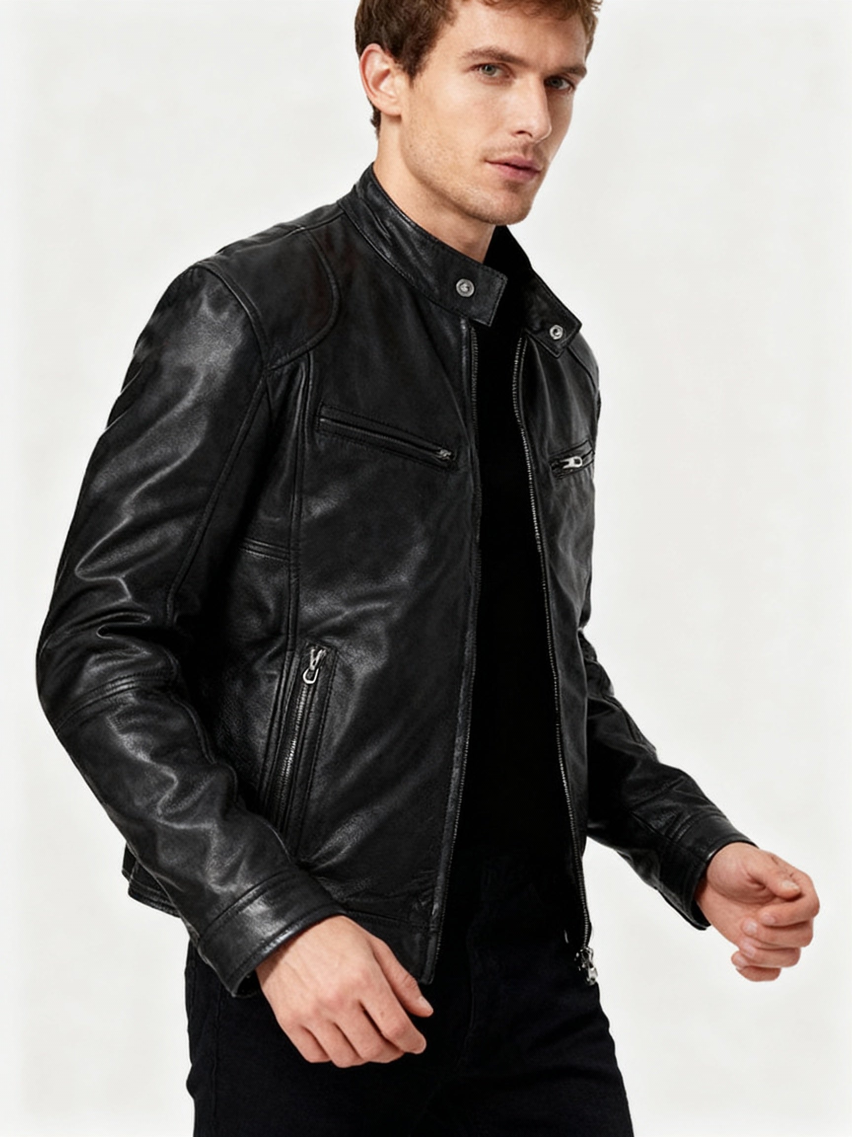 The Tycho — Cropped PU Biker Jacket