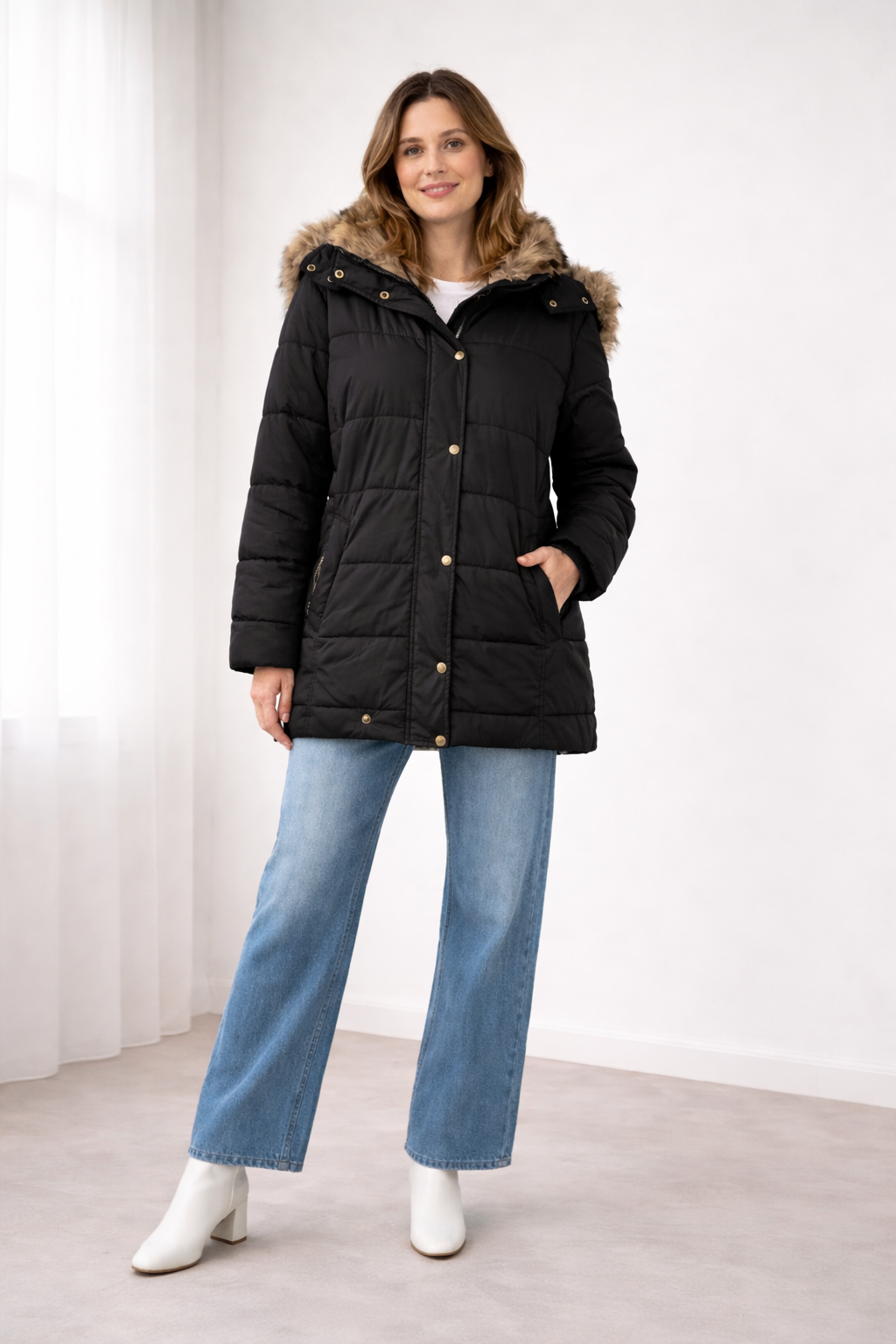 The Sorina — Midnight Quilted Puffer