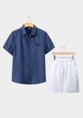 ENSEMBLE D'ÉTÉ DOLCEVITA MANCHES COURTES – BLANC/NAUTIQUE