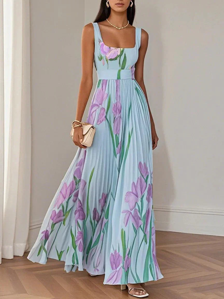 Yara™ - Robe maxi plissée en chiffon