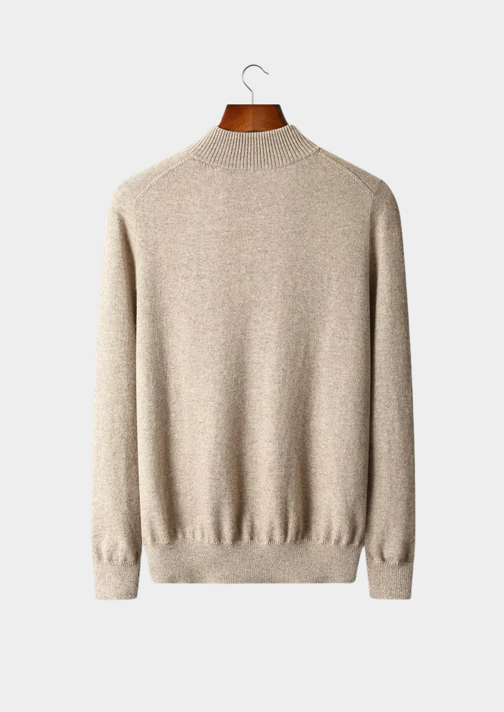 PULL EN LAINE MÉRINOS EXTRA-FINE PURE AVEC DEMI-FERMETURE ÉCLAIR