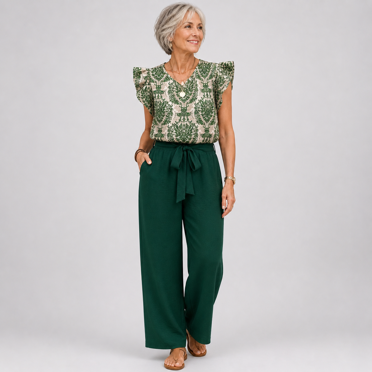 Amelia | Ensemble deux pièces chic à motif paisley