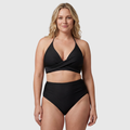 Selene Wrap — Onyx Ribbed Bikini