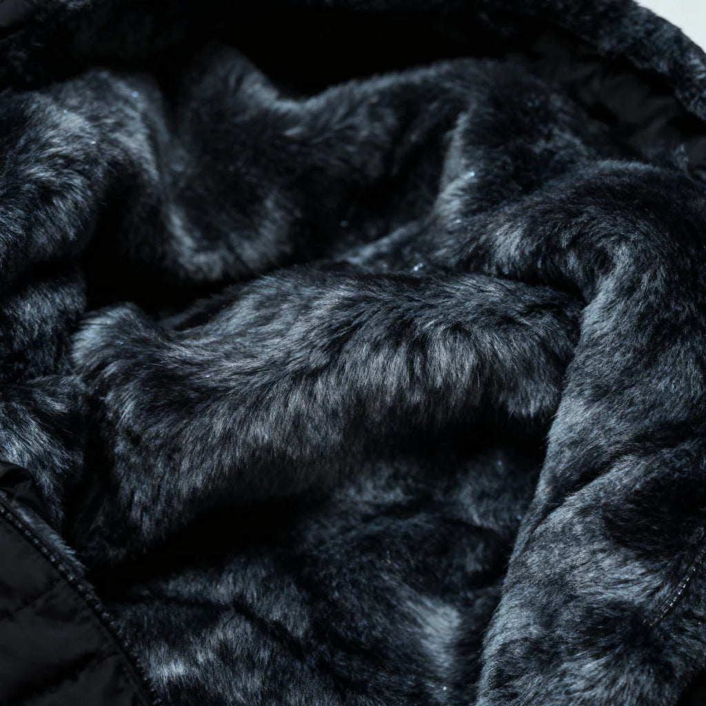 The Sora — Quilted Puffer with Rabbit Fur Collar