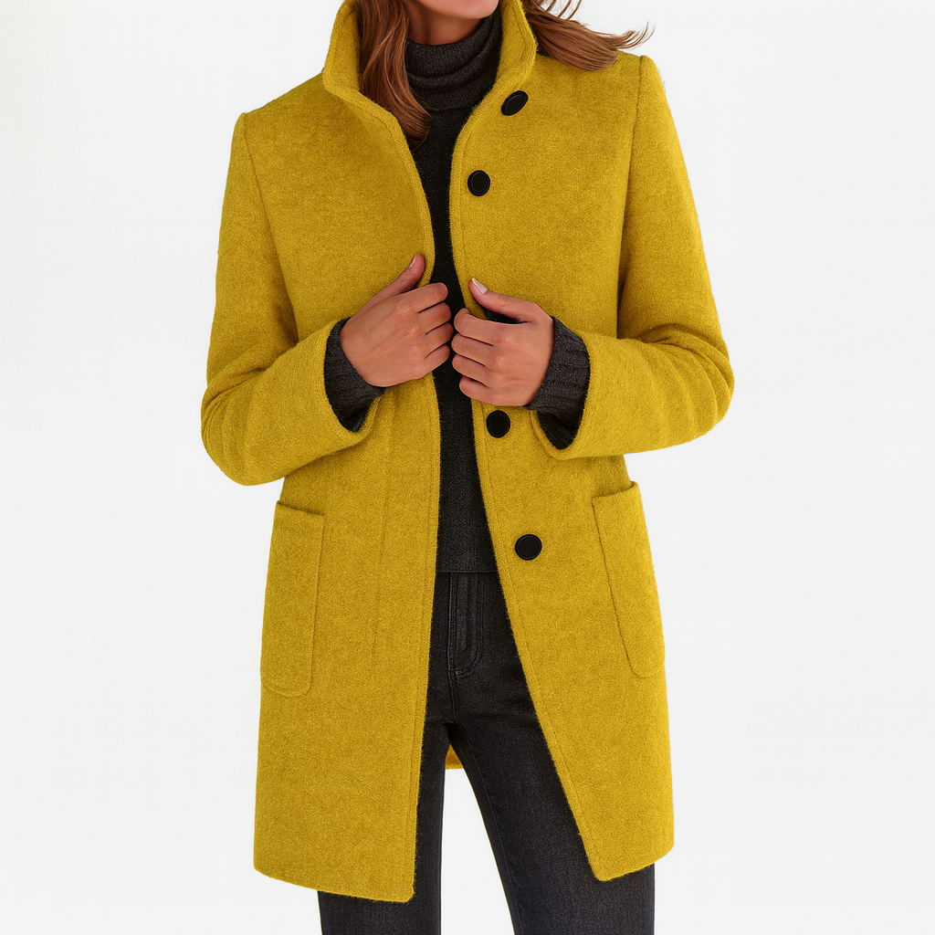 Vara Coat — Slate Wool-Blend