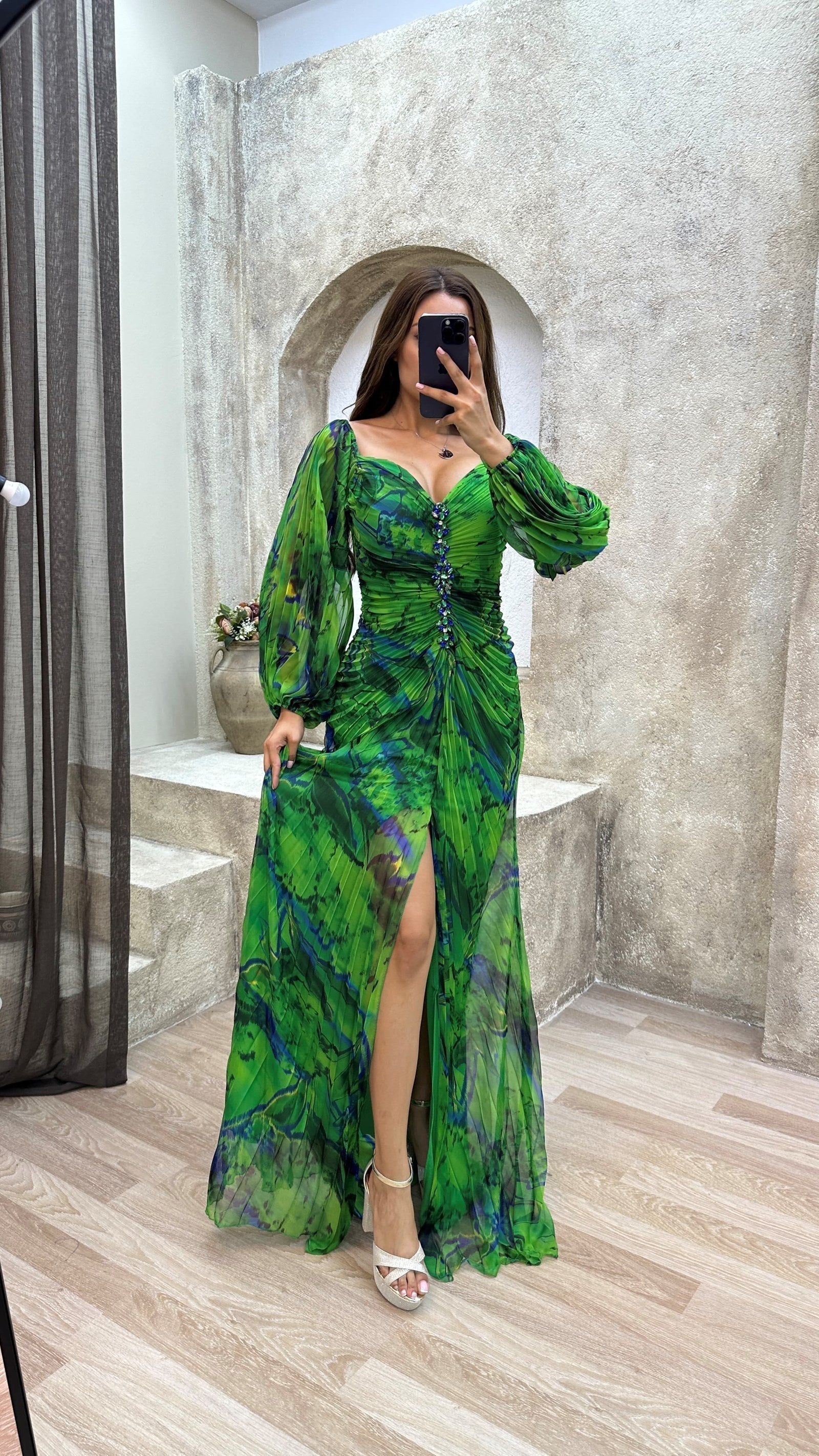 Maud™ - Élégante robe de soirée longue plissée