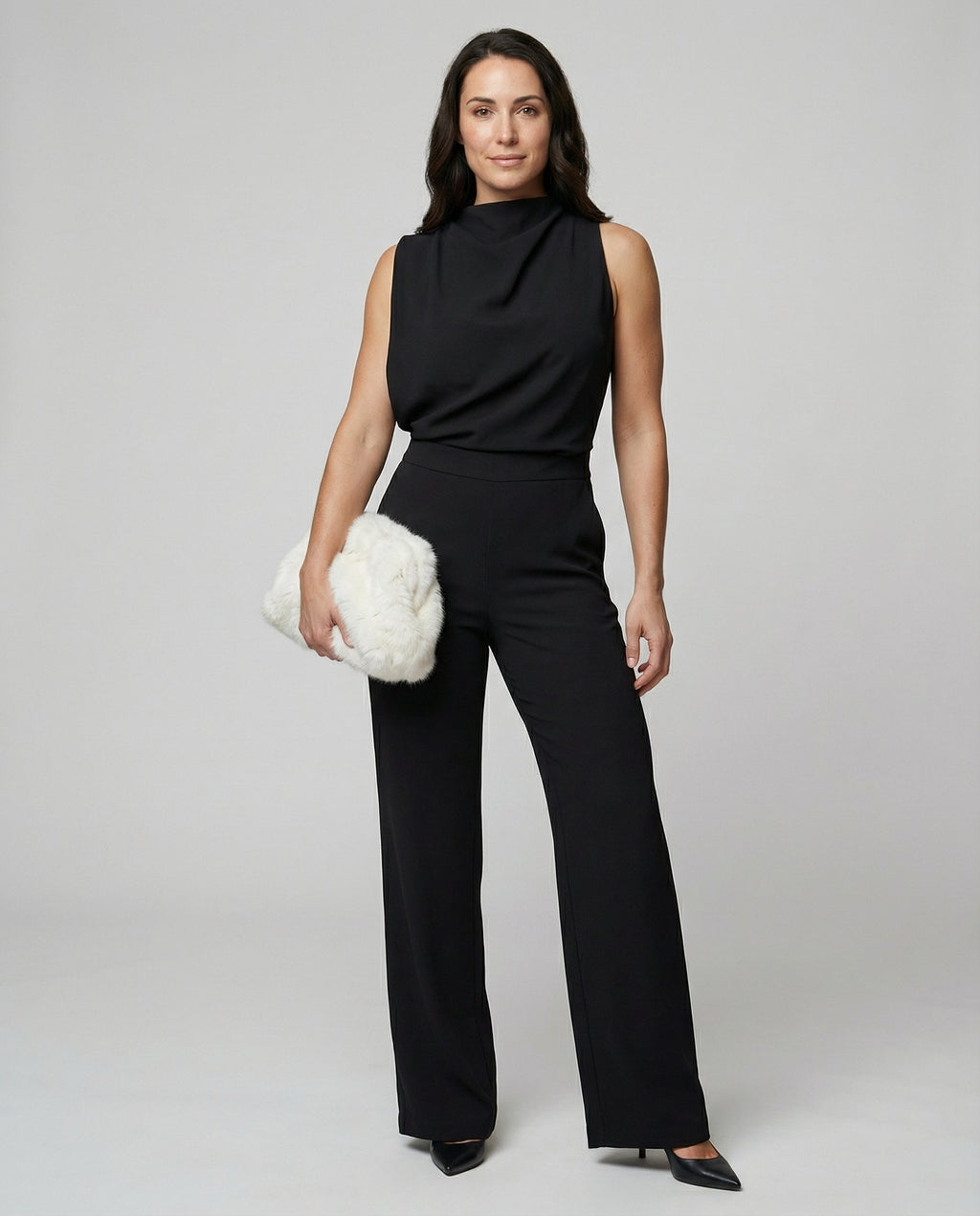 The Kaia — Midnight High-Neck Jumpsuit