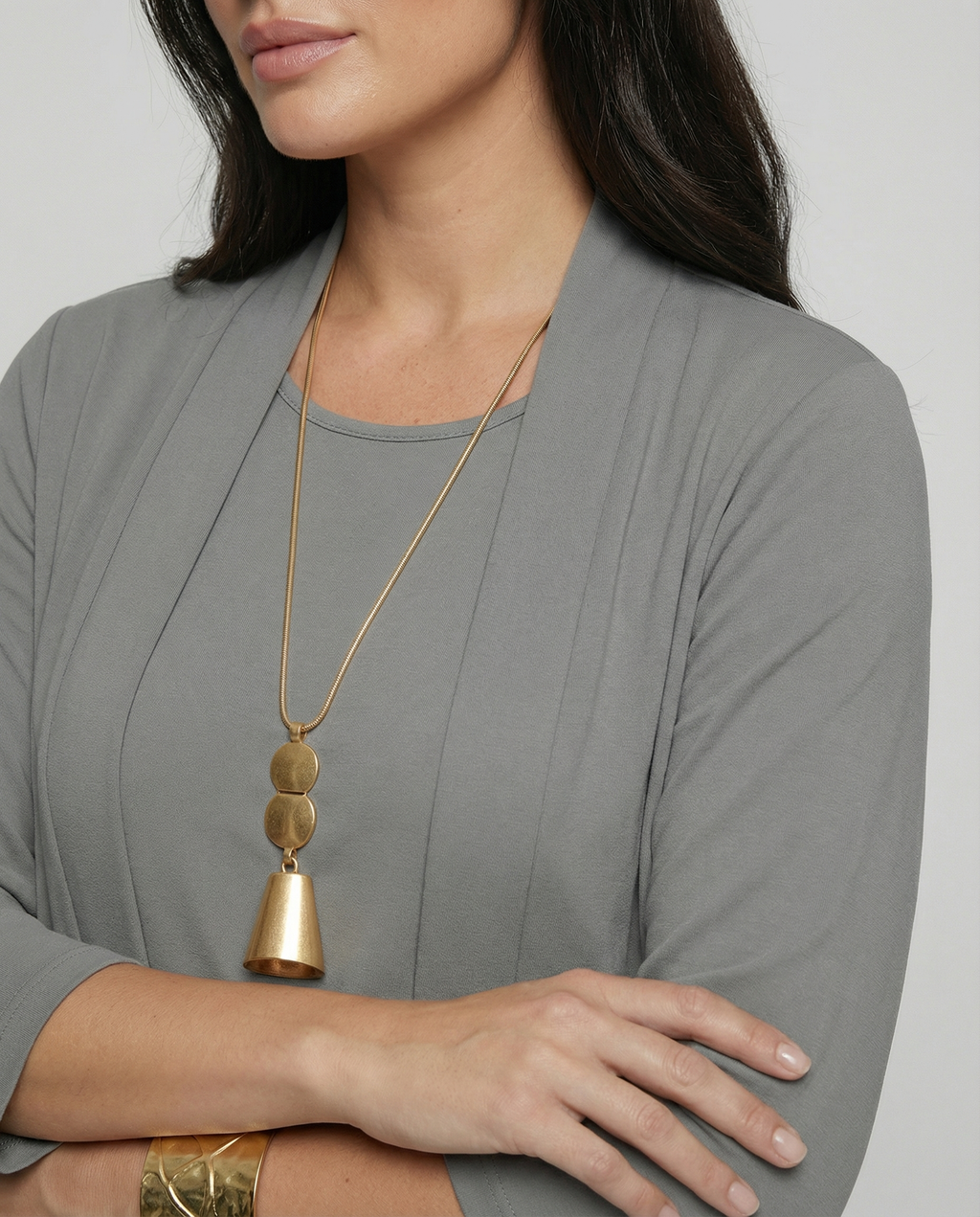 The Liora Set — Slate Open-Front Cardigan & Wide-Leg Pants