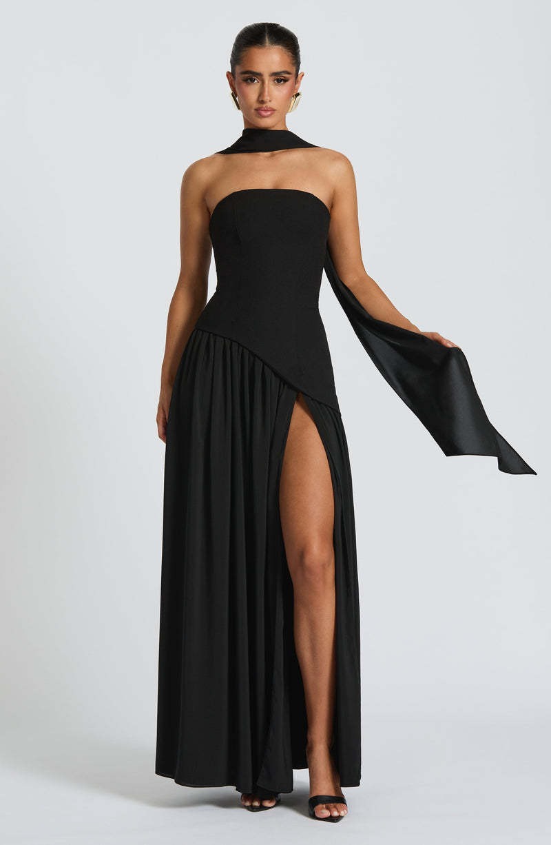 LINA | Robe longue bustier avec fente haute