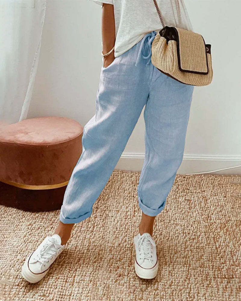 Lucie™ — Pantalon aérien en mélange coton et lin