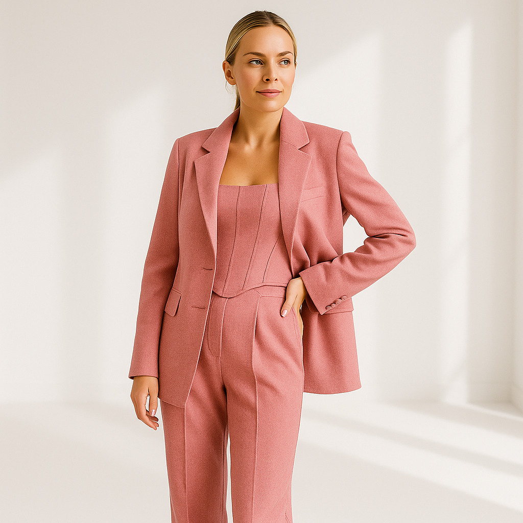 The Elira Set — Blush Three-Piece Suit