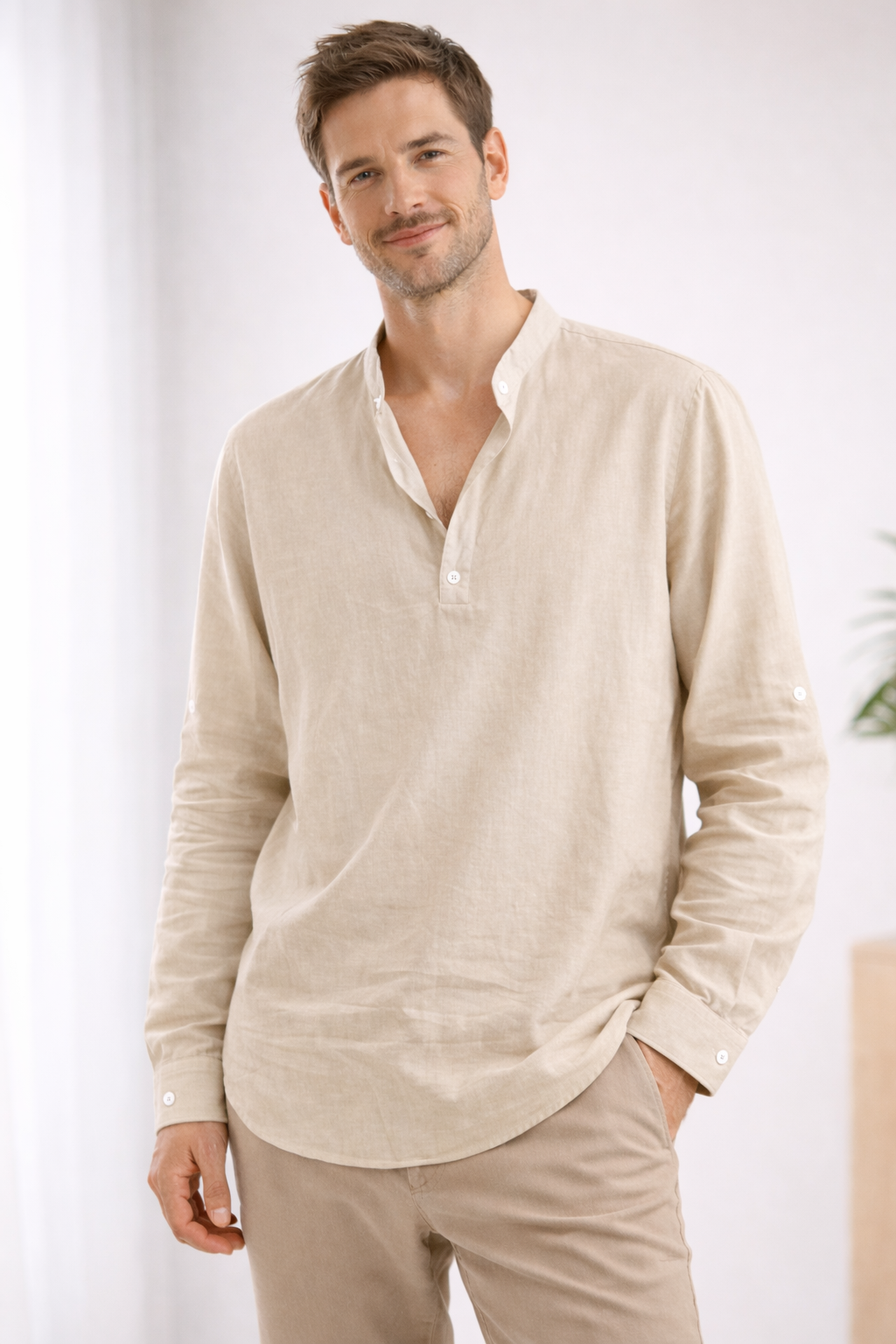 The Elara Henley — Sand