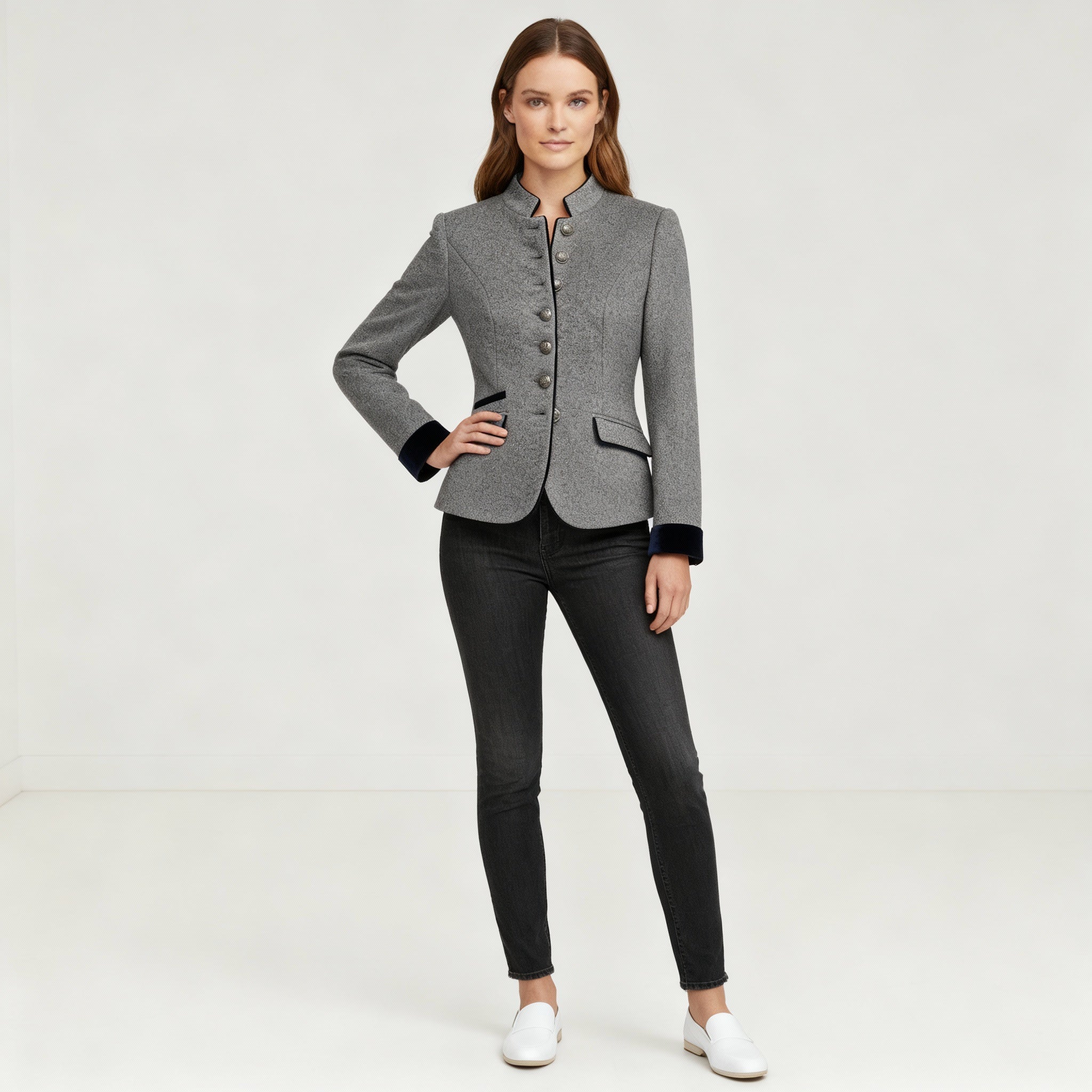 The Elara — Slate Tailored Jacket