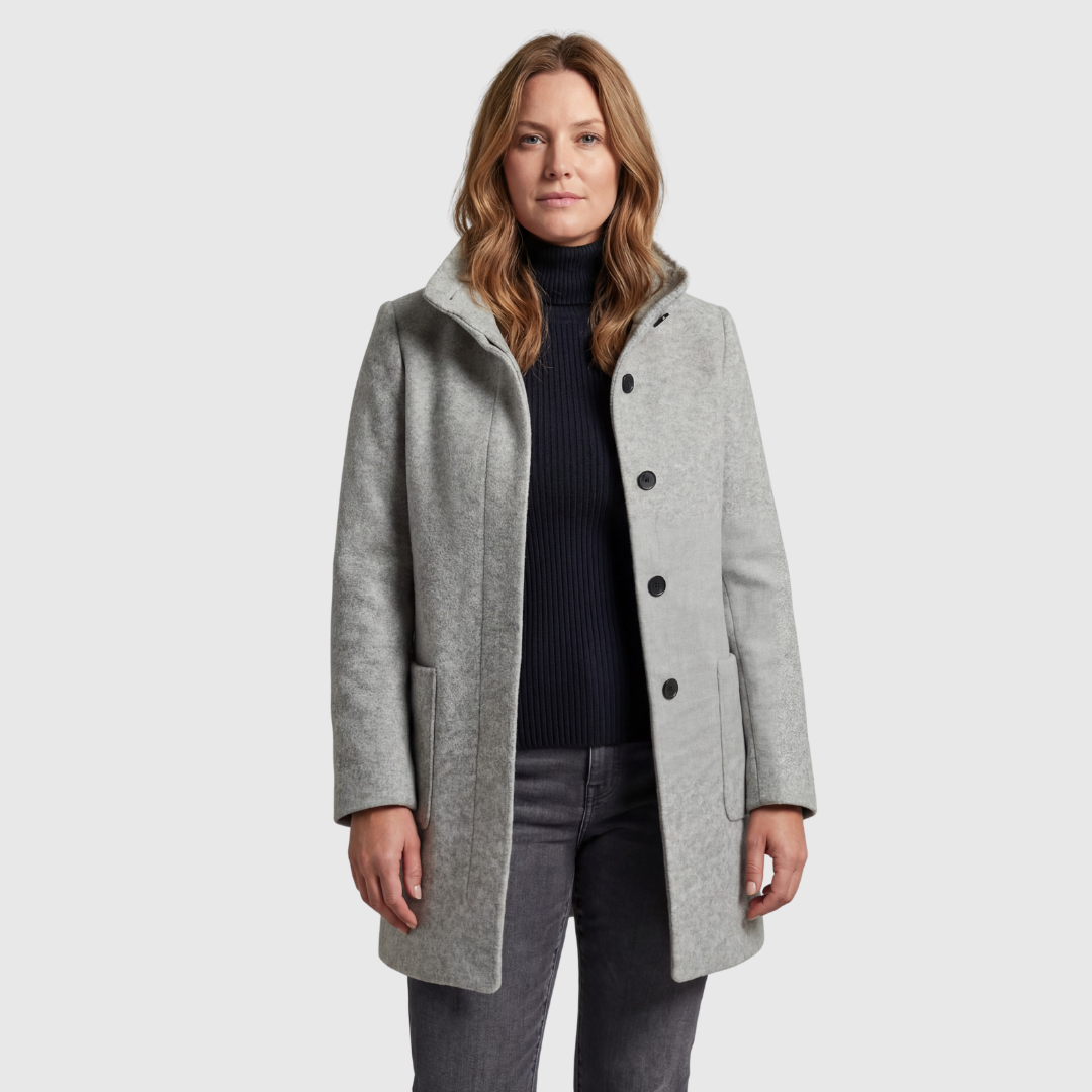 Vara Coat — Slate Wool-Blend