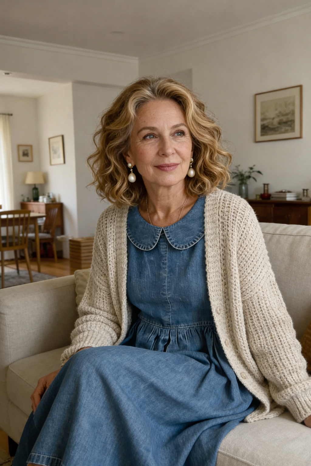 Clara | Robe en jean avec col Claudine