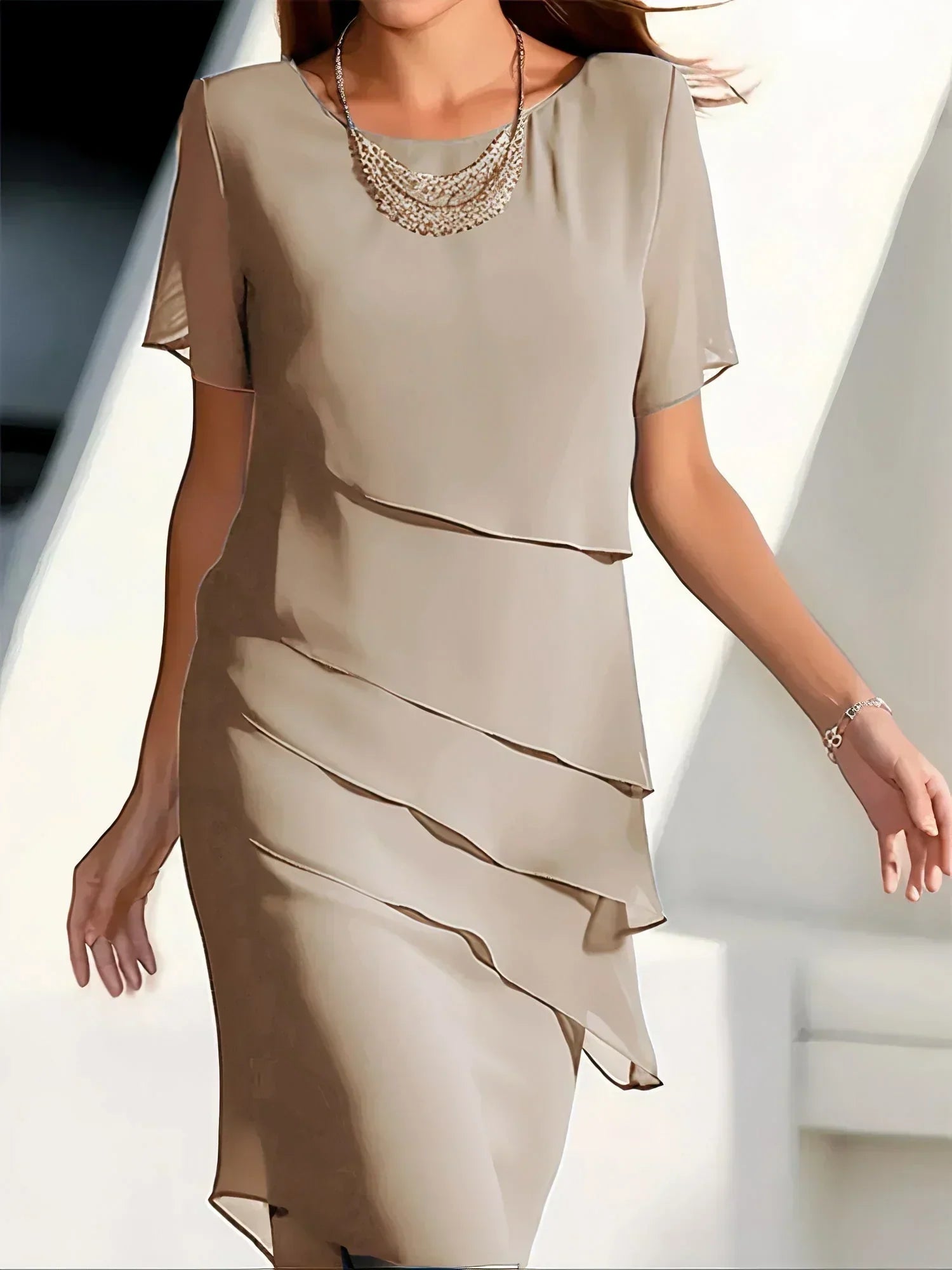 The Ivara Dress — Dusk Blue Lace Overlay