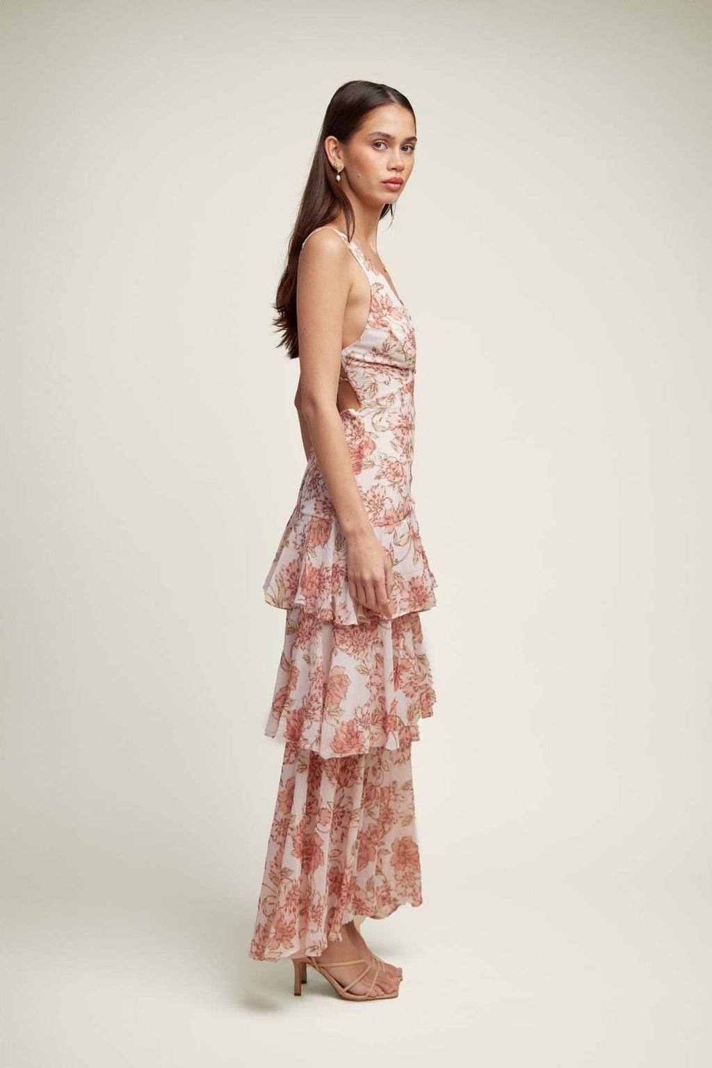 LISA | Robe Maxi avec Volants Floraux
