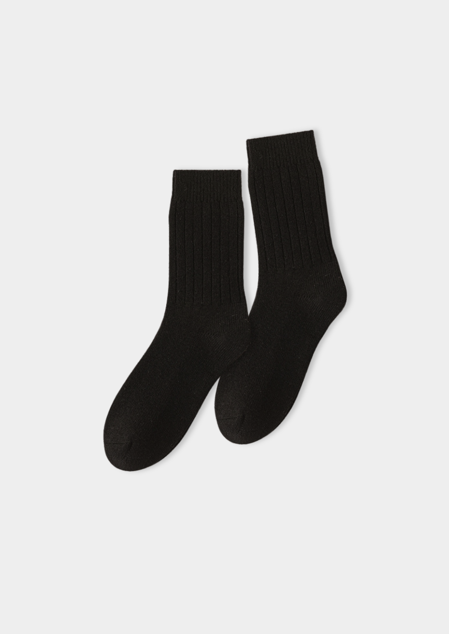COLLANTS NOIRS ULTRA-DOUX EN LAINE MÉRINOS CÔTELÉE