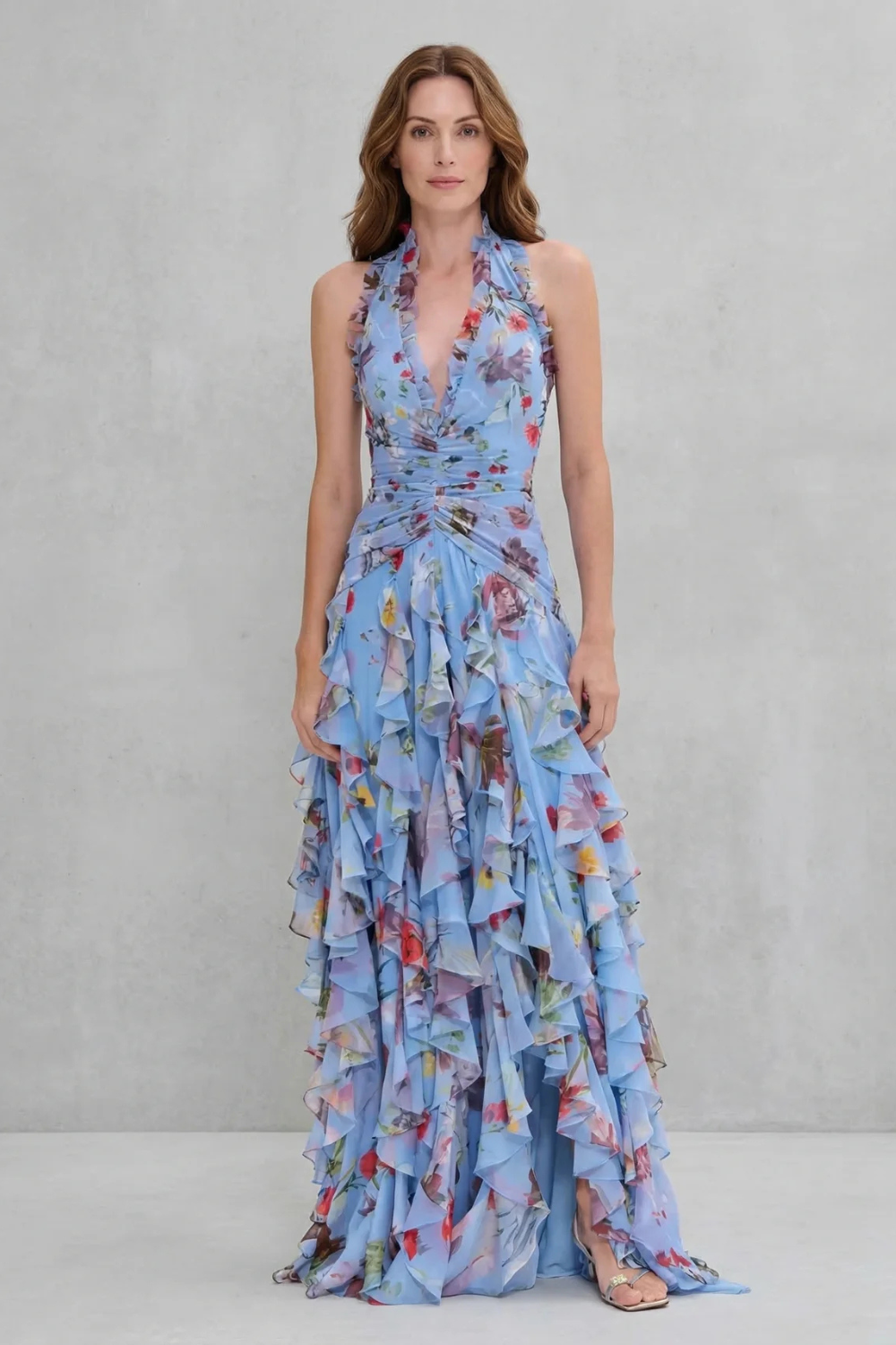 Robe longue élégante à col halter – Maison Claire et Sylvie