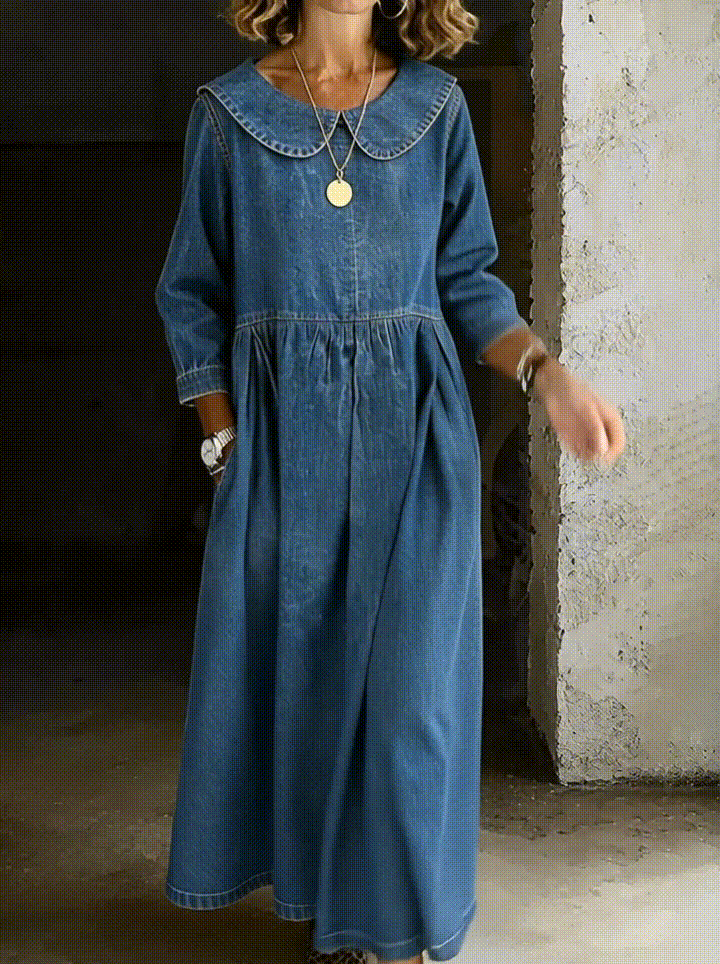 Clara | Robe en jean avec col Claudine