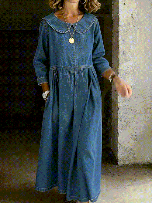 Clara | Robe en jean avec col Claudine