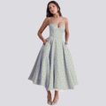 The Liora Bustier — Sunlit Floral Midi