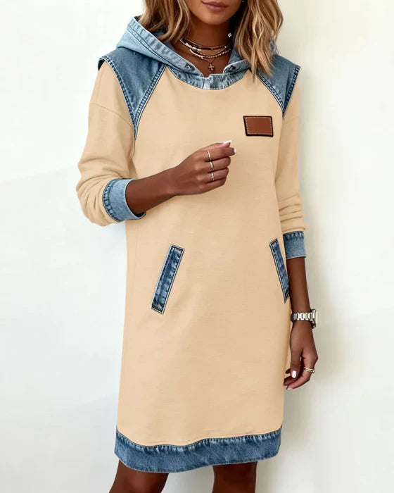 Alexa | Robe sweat à capuche confortable avec contraste
