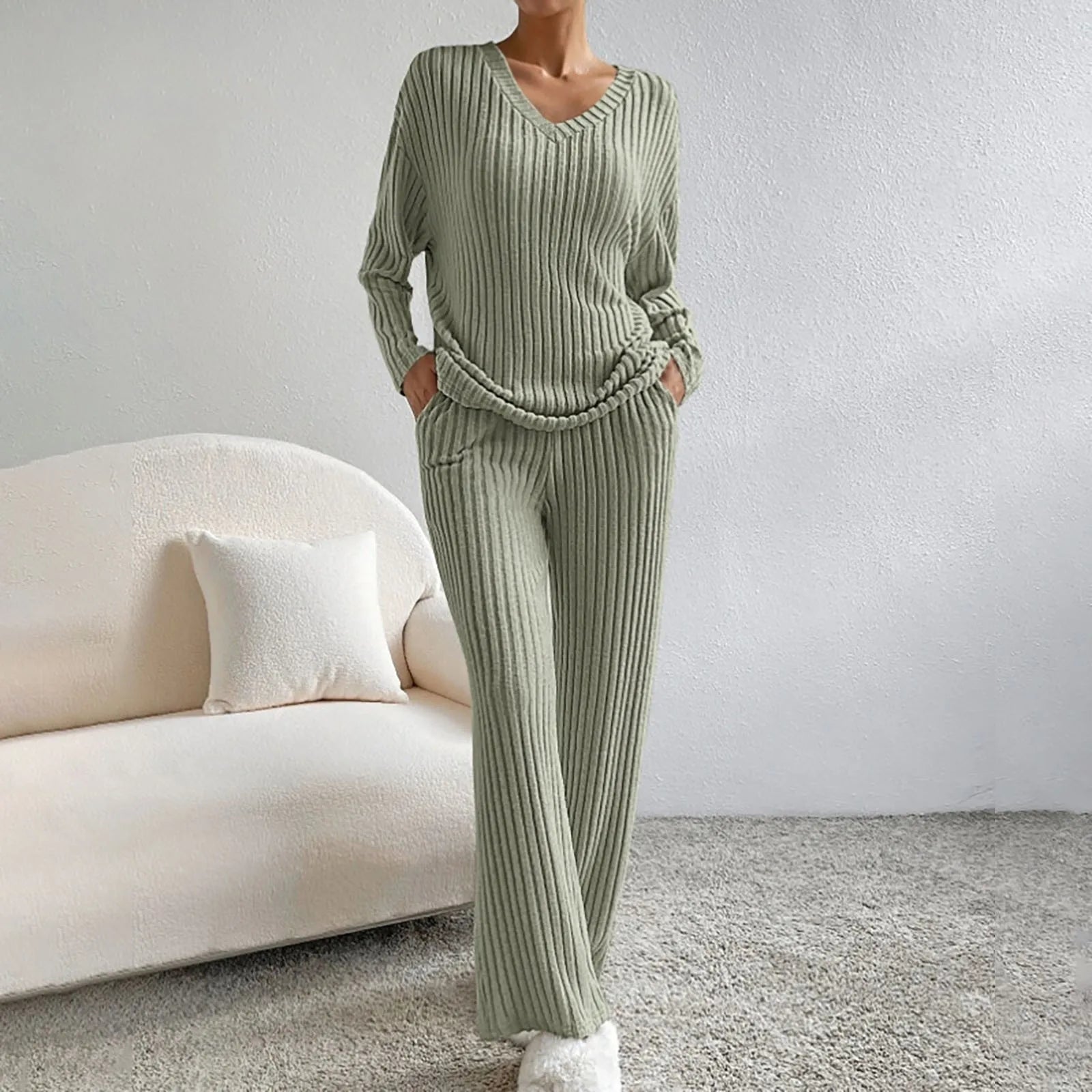 Elara Rib Set — Sandstone