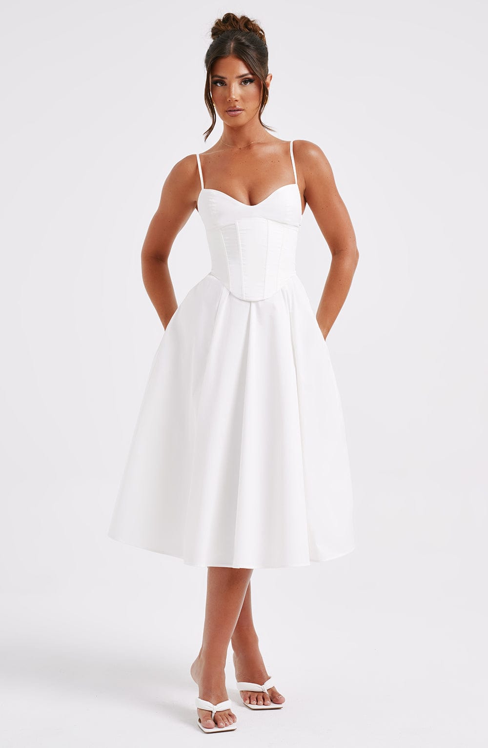 MAILEEN | Robe Midi Élégante avec Design Corset
