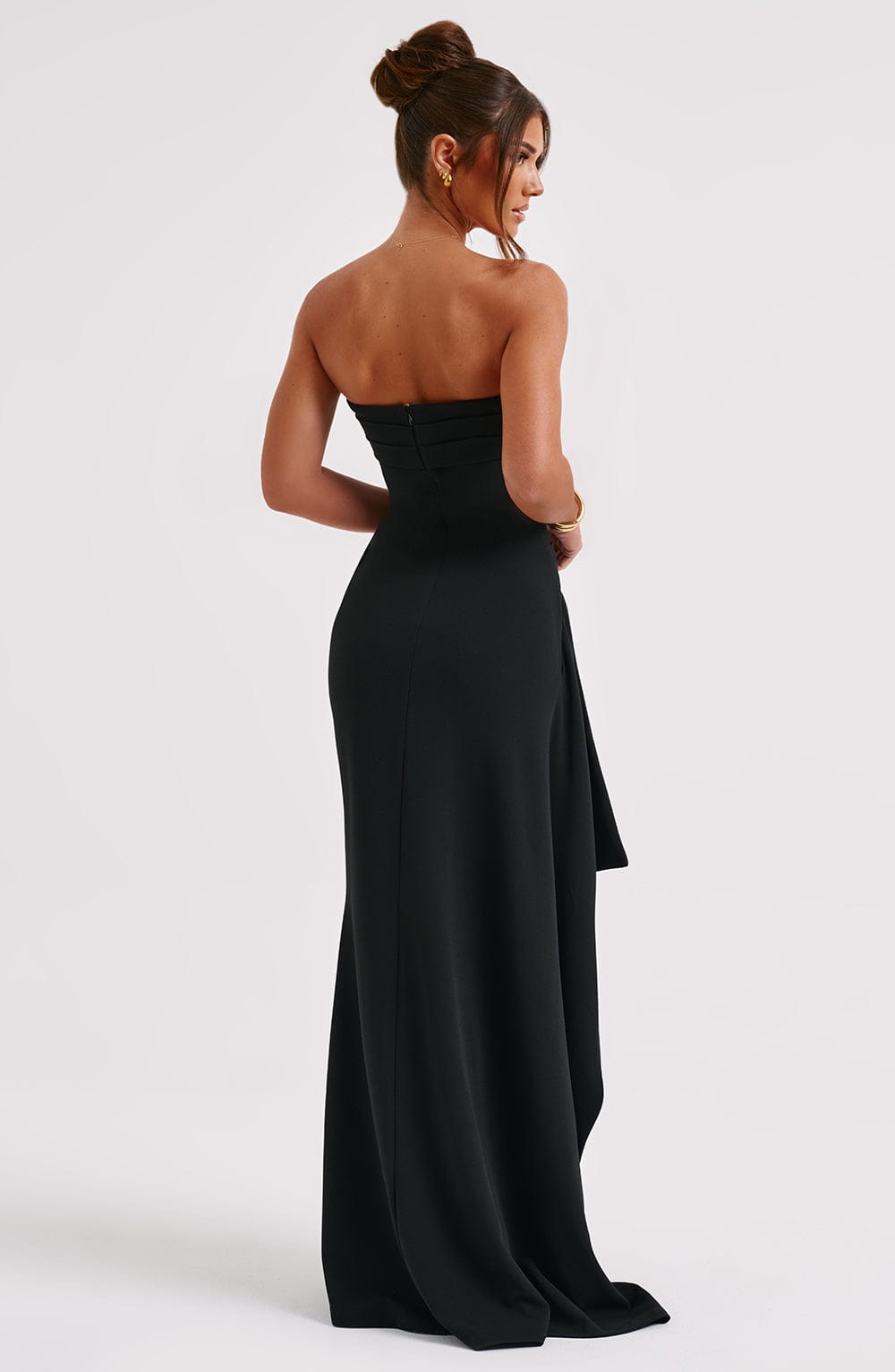 The Zafira — Noir Draped Gown