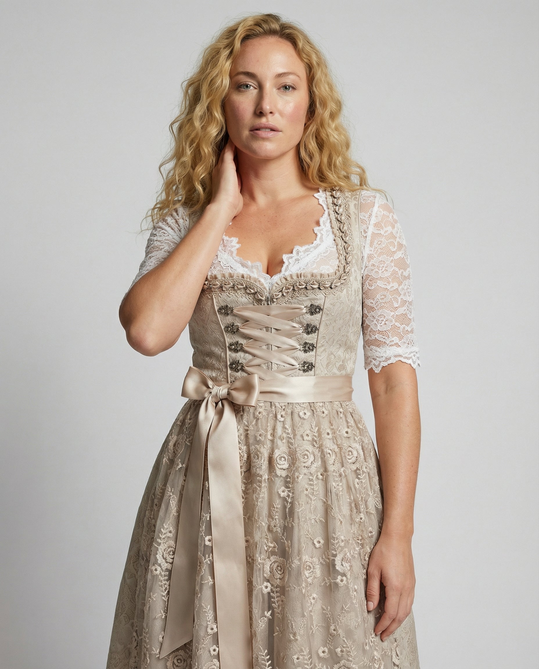 The Liora Dirndl — Lace & Satin Edition