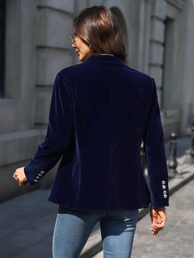 The Isola Velvet Blazer — Midnight
