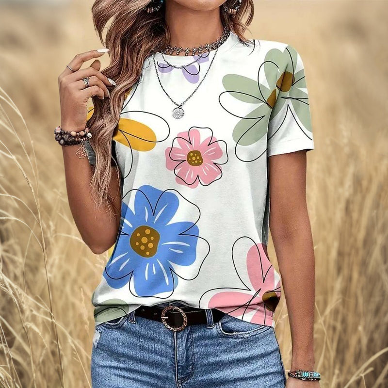 T-shirt décontracté avec imprimé floral