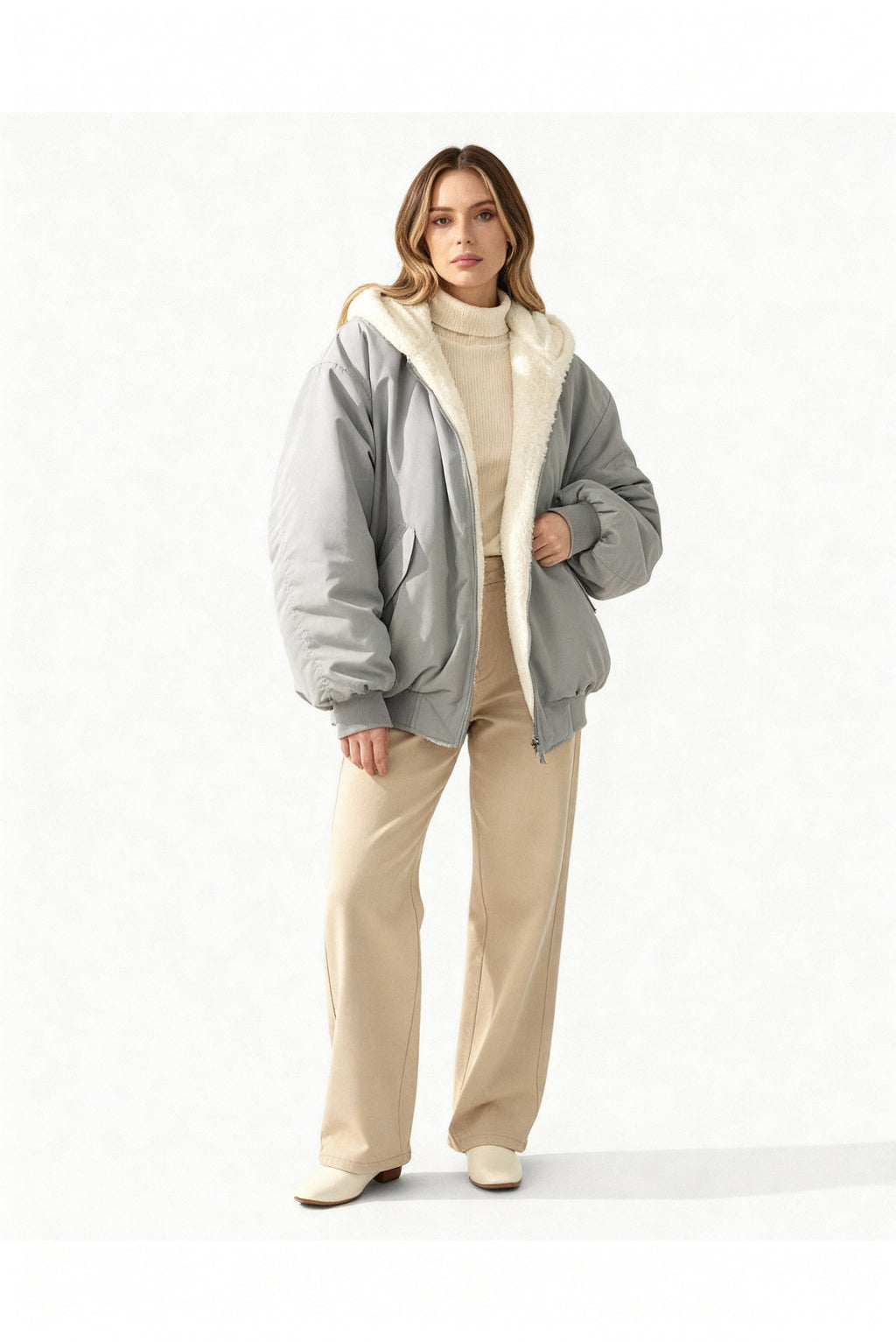 The Liora Cocoon — Ash Oversized Puffer