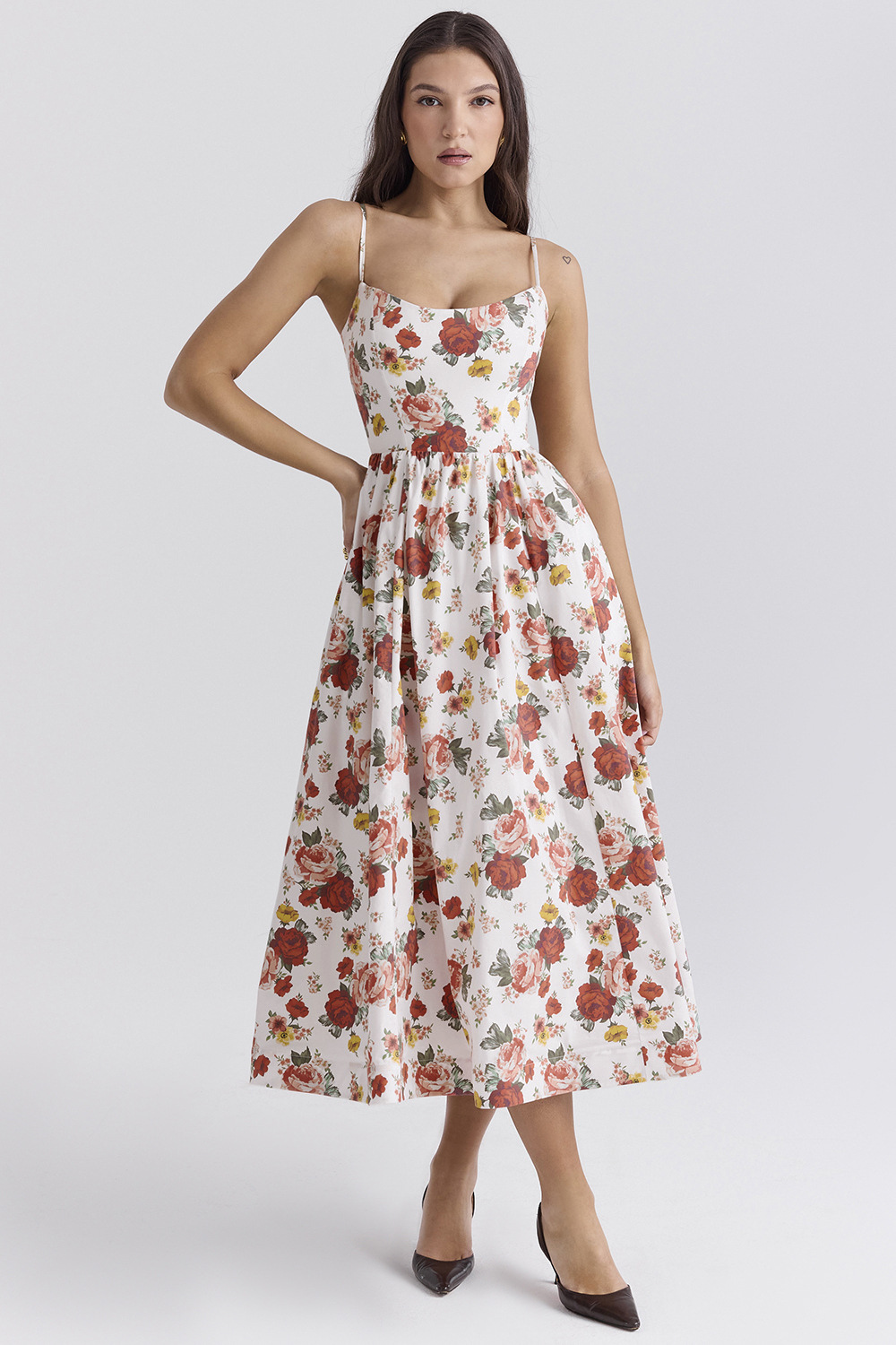 ESTELLE | Robe midi d'été chic avec corset