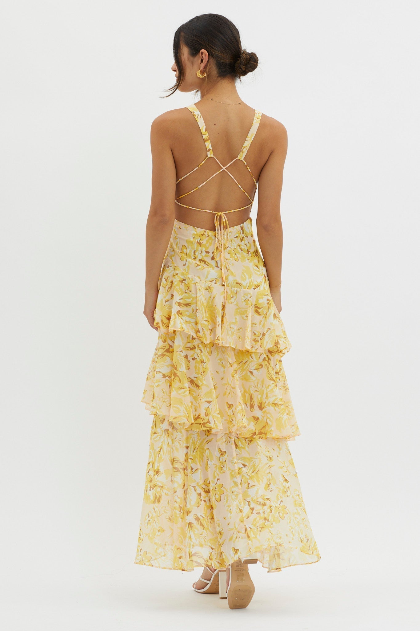 LISA | Robe Maxi avec Volants Floraux