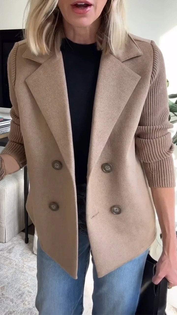 The Elara Knit Blazer — Chestnut