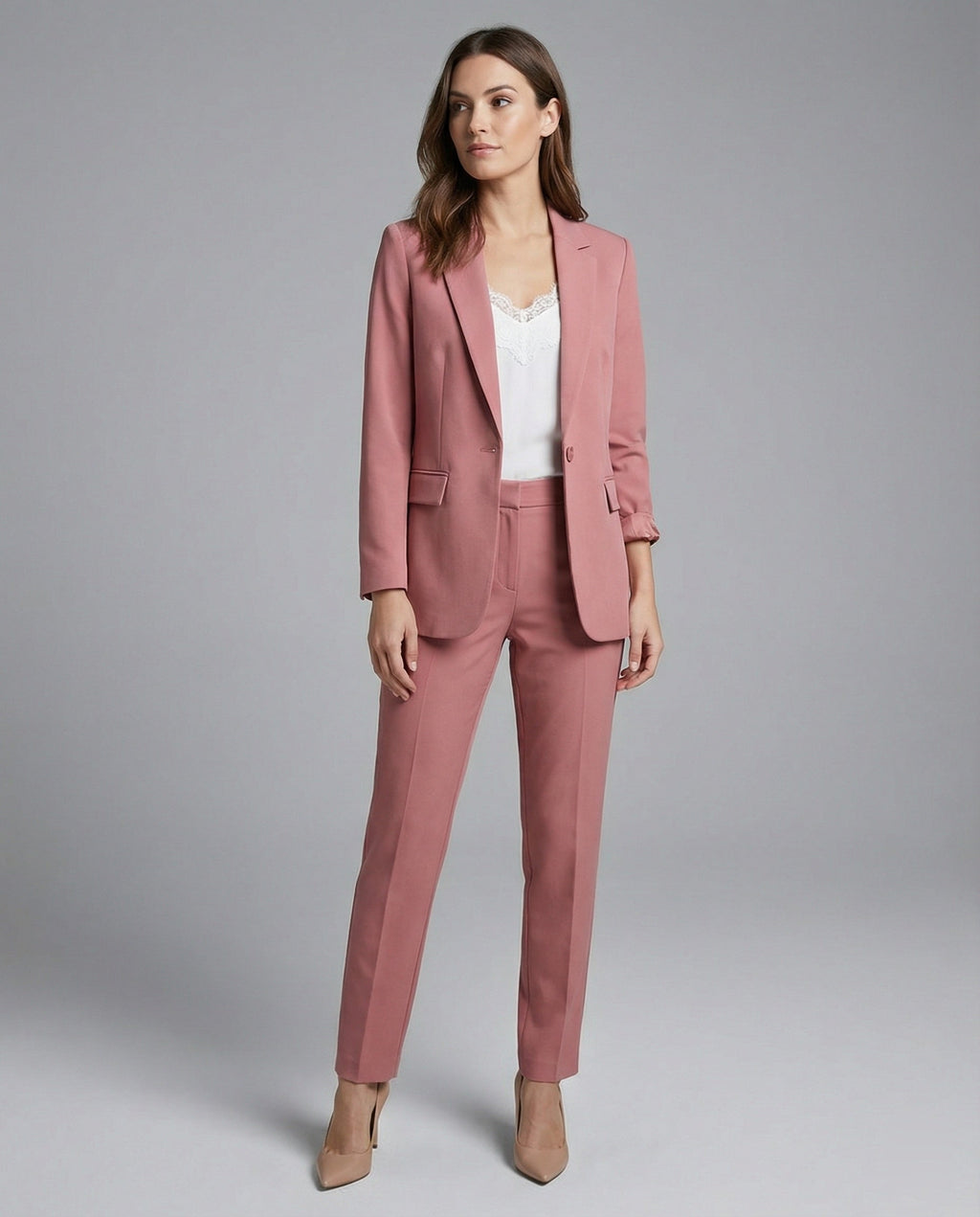 Elara Blazer — Blush Pink