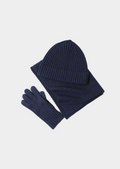 INDISPENSABLES HIVERNAUX EN LAINE MÉRINOS EXTRA-FINE PURE - BLEU MARINE