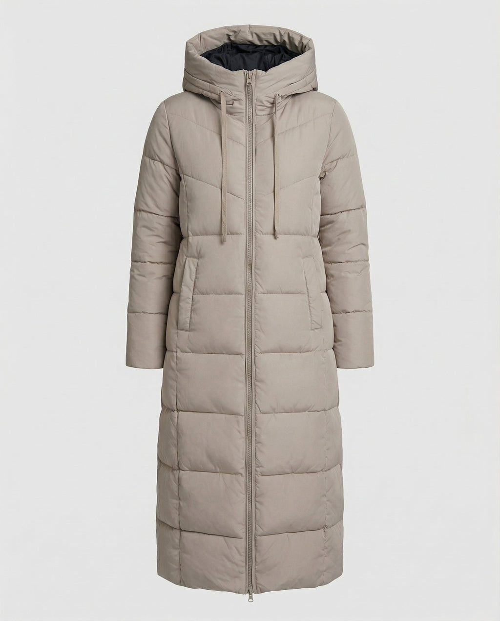 Idris — Khaki Longline Puffer Coat