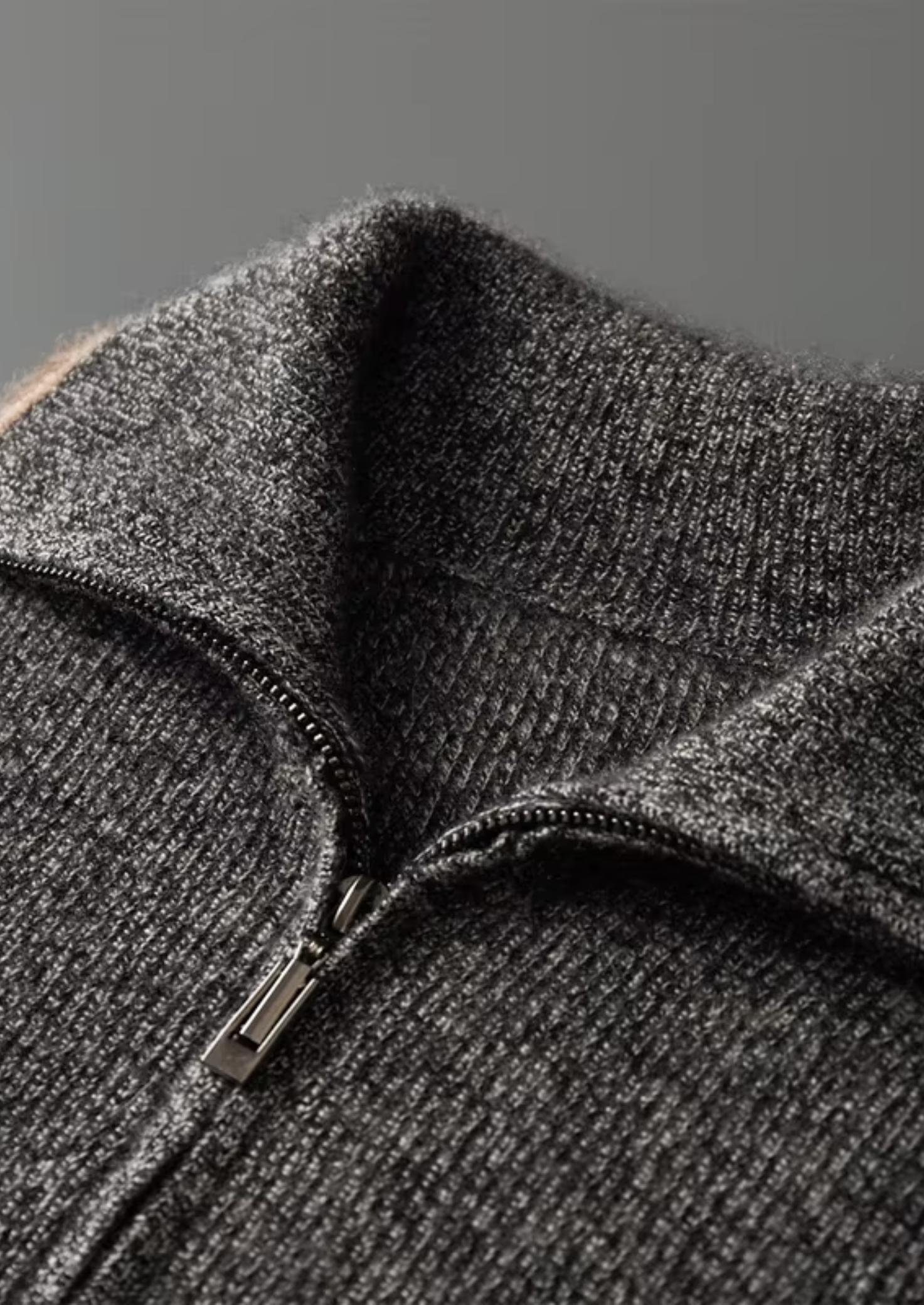 Cardigan zippé rayé en cachemire pur
