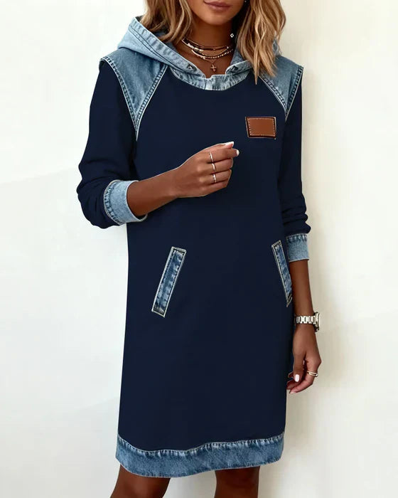 Alexa | Robe sweat à capuche confortable avec contraste