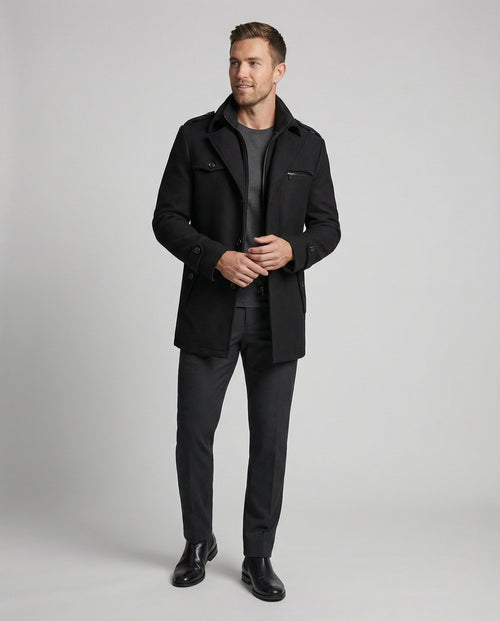 Bernd Field Coat — Onyx Wool Blend
