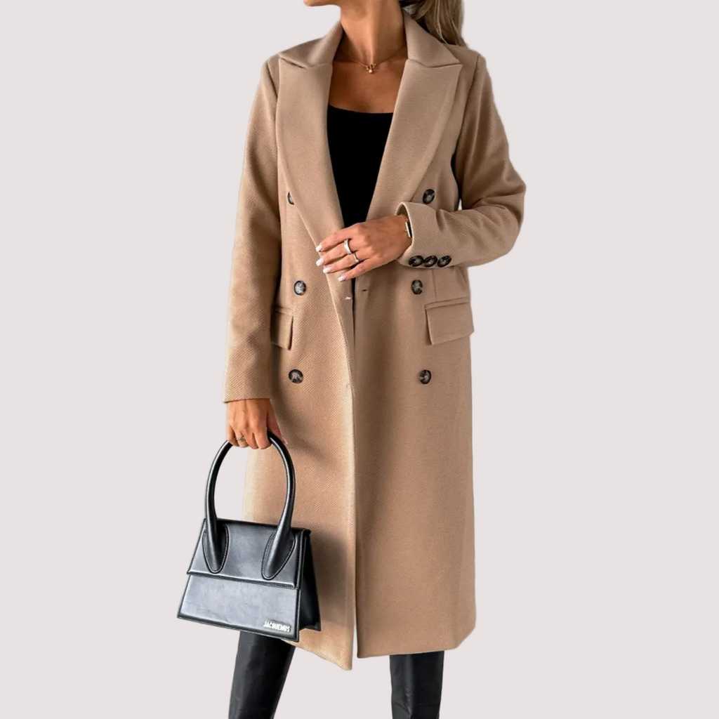 The Liora — Khaki Double-Breasted Trench