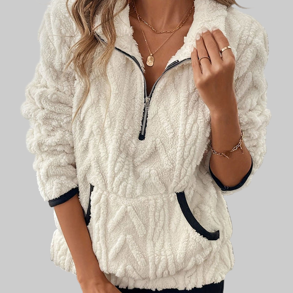 The Elia Zip Fleece — Chalk