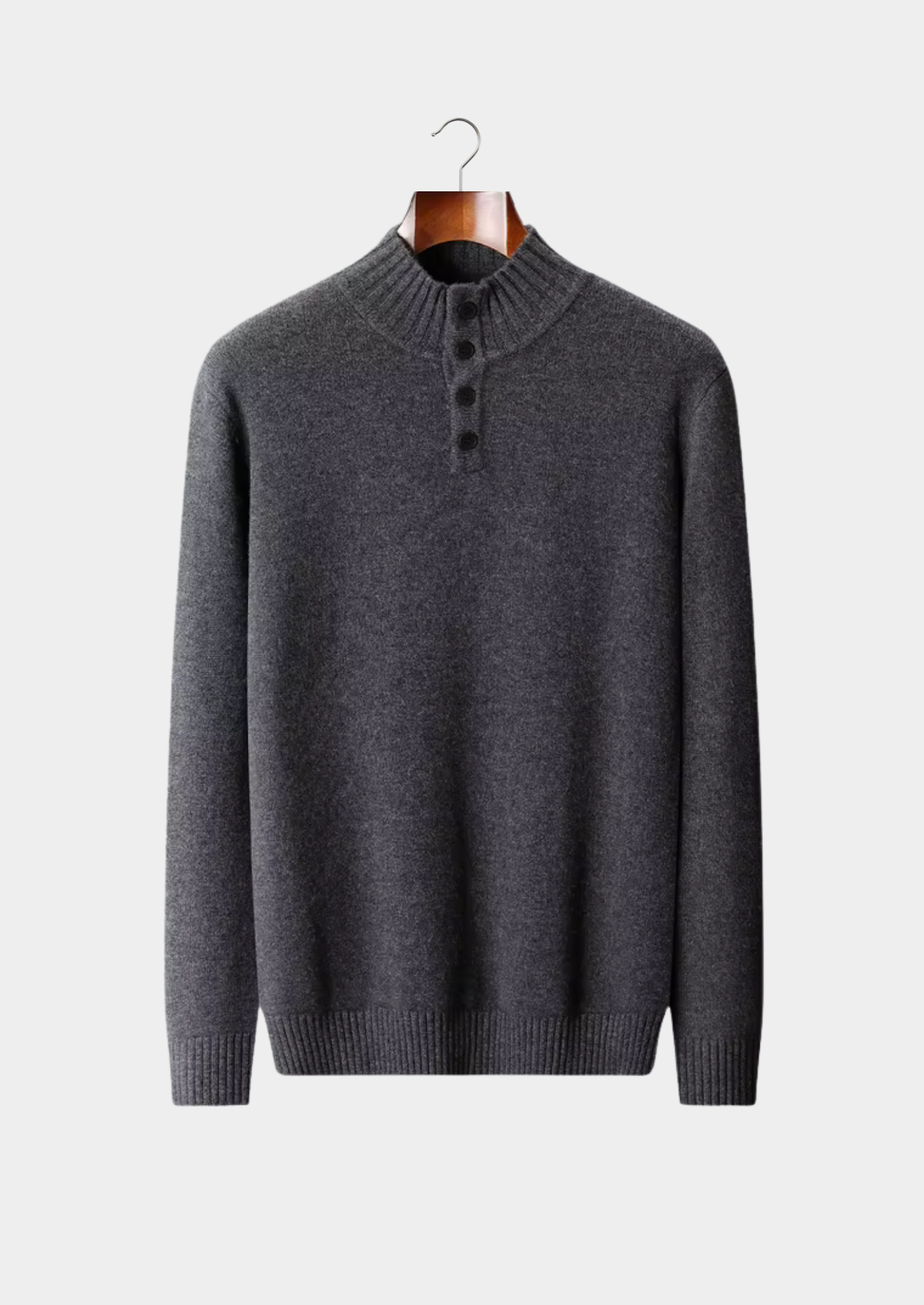 PULL TRADITIONNEL À BOUTONS EN LAINE MÉRINOS EXTRA-FINE PURE